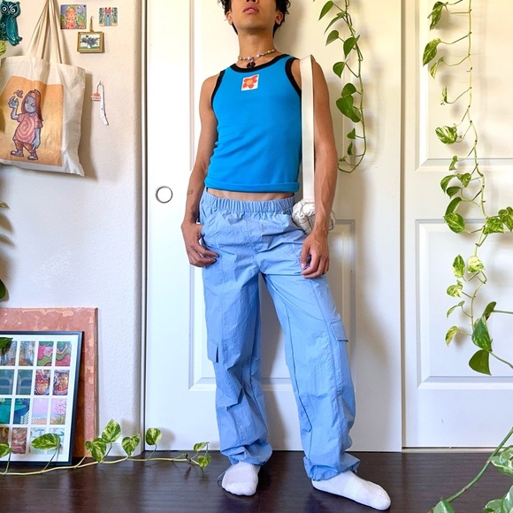 WILO the Brand Baby Blue Parachute Pants - Picture 2 of 6